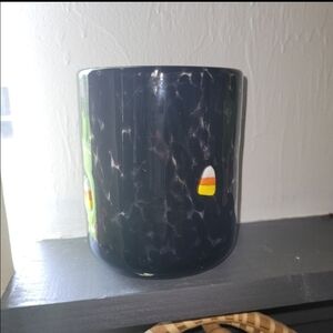 Anthropologie Halloween  Mystic Icon Juice Glass Black Candy Corn  New